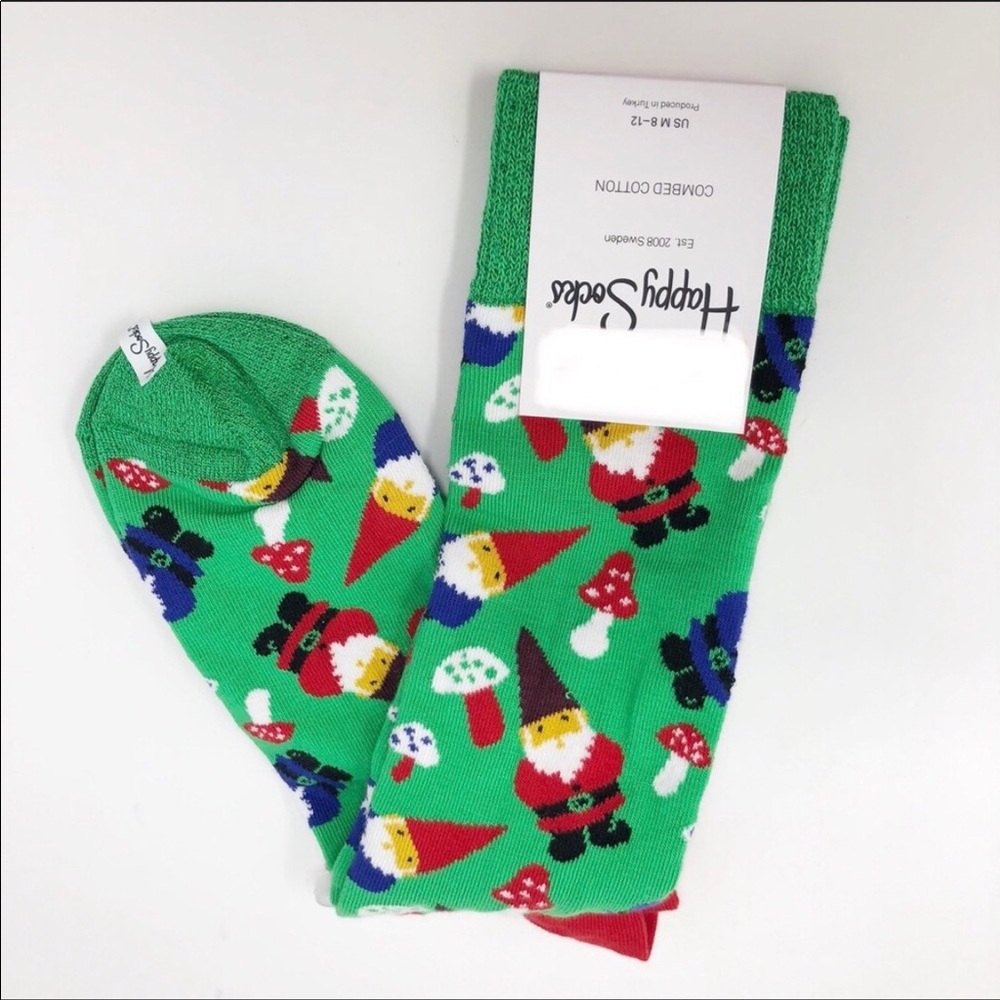Happy Socks Festive Gnome 
Holiday Crew Socks